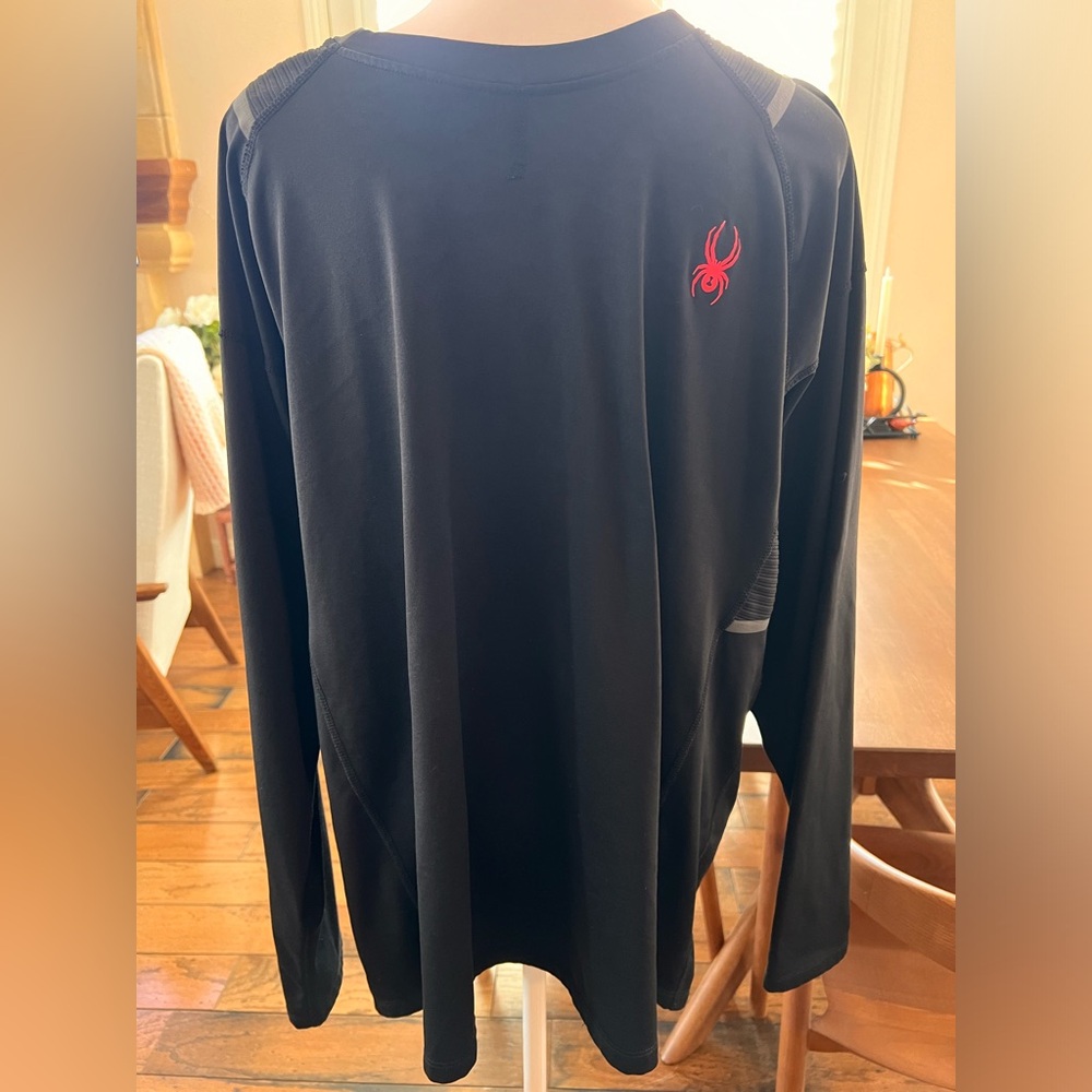 Spyder Active Black Long Sleeve Performance Base Layer Shirt Men’s XL Workout
